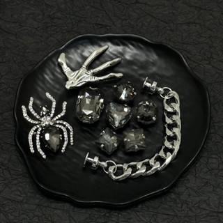 เครื่องประดับคล้องคอยาวสไตล์พังค์ ลายขาแมงมุม พร้อมสร้อยข้อม…