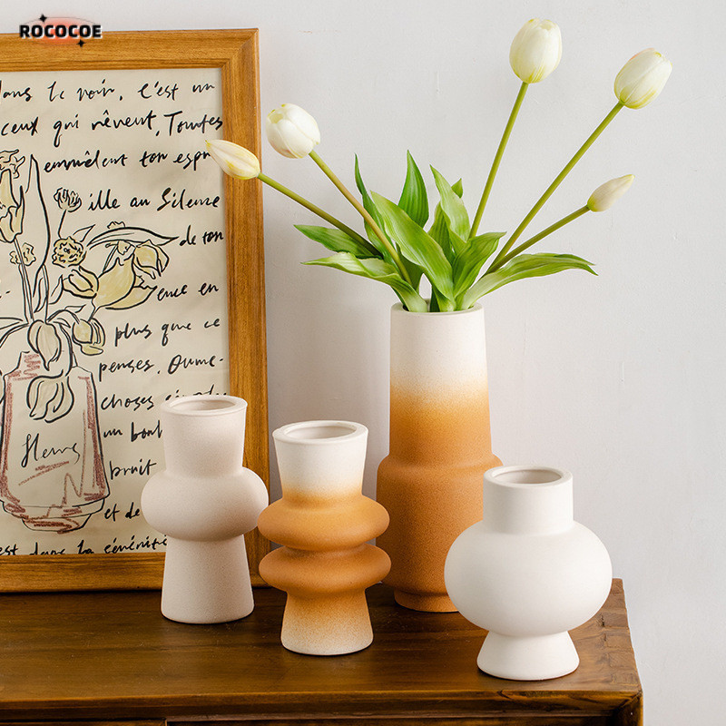 Nordic Minimalist เซรามิคแจกันตกแต่ง Creative Modern Entryway ห้องนั่งเล่นตู้ทีวีโต๊ะรับประทานอาหารเครื่องประดับ High-end รู้สึก