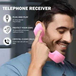 ALPIN โทรศัพท์ Handset, Type-C โทรศัพท์สไตล์ตัวรับสัญญาณจับโทรศัพท์พื้นฐาน, สายฟรีพร้อมไมโครโฟน Handset