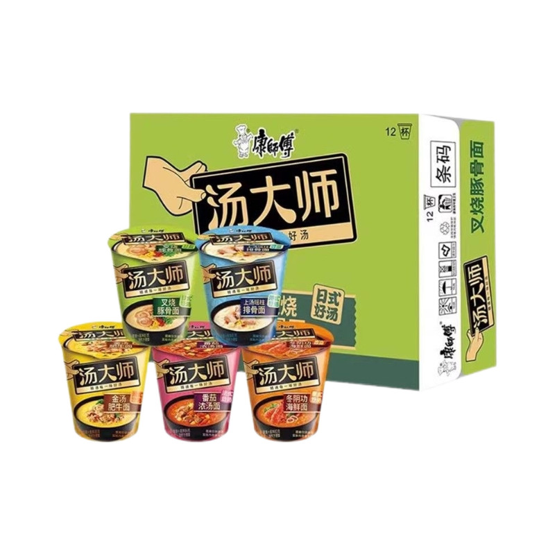 2025 สินค้าใหม่ Master Kang ซุปบะหมี่กึ่งสําเร็จรูป Master Cup สไตล์ญี่ปุ่น Tonkotsu Tomato Beef Bri