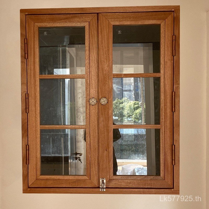 พับหน้าต่าง Elm ในร่มประตู Windows ร้านอาหารหน้าต่างกรอบพับแบน Push Shop หน้าต่างกรอบ Courtyard Retr