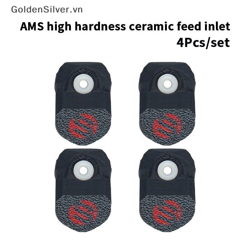 GoldenSilver 4 ชิ้นสําหรับBambu AMS GuardทนทานเซรามิคInletแหวนProtector 3dชิ้นส่วนเครื่องพิมพ์สําหรั