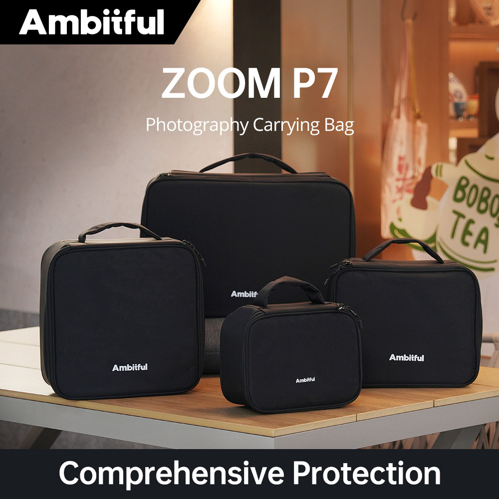 Update Ambystful Zoom P7 SML XL กระเป๋าถ่ายภาพอเนกประสงค์สําหรับกล้องไฟ LED แฟลชทริกเกอร์ถุงเก็บกรณี