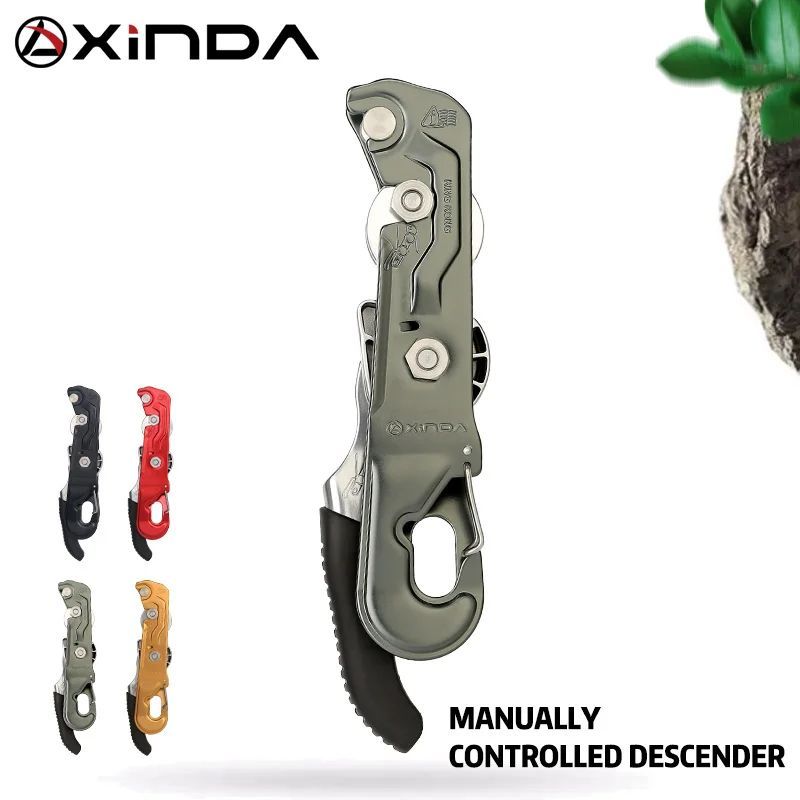XINDA Professional Rock Climbing Descent อุปกรณ์ STOP Handle-Control Abseiling อุปกรณ์ Downhill Desc