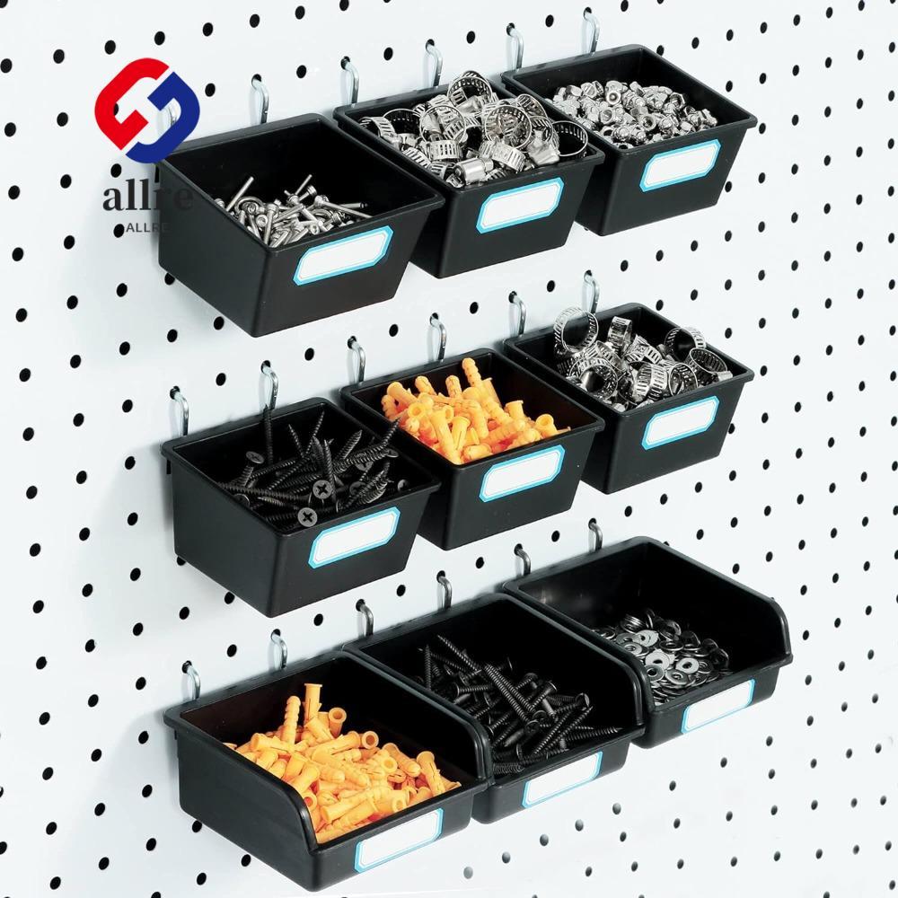 ALLRE ตะขอ Pegboard, PP Pegboard Bins, อุปกรณ์จัดระเบียบ