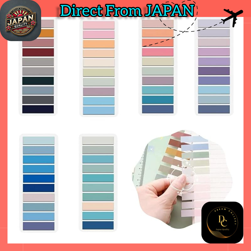 Cute Sticky Notes, Transparent, Mixed Colors, Thin Sticky Note Film, Set of 6, Clear Index Sticky No