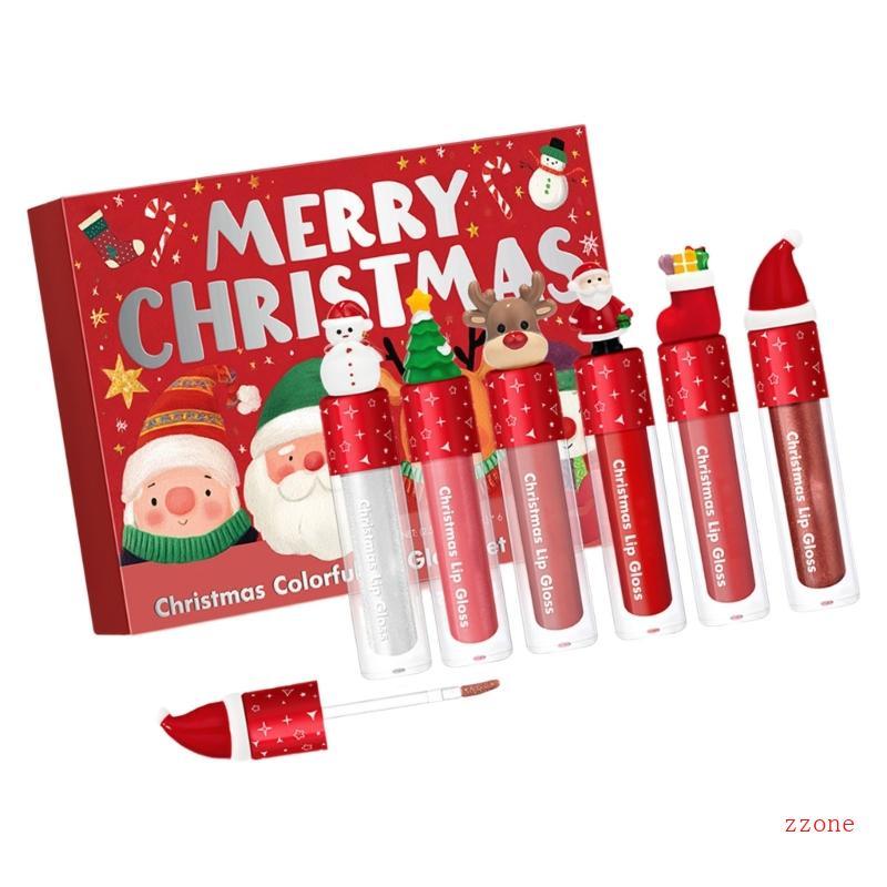 Zzz Party Ready Lip Glosses Set Smudges Resistance Formula ABS Plastic Case 6 Shade Moistures Lock