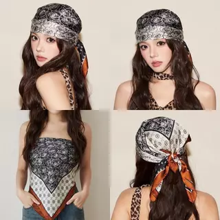 Miss_J พร้อมส่งจากกทม🎀ผ้าพันคอสี่เหลี่ยม 70ซม. สีสันสวยงาม ใส่คู่เสื้อเชิ้ตได้อย่างมีสไตล์