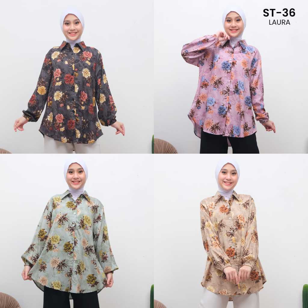Laura Premium Rayon SemiTunic Trend ST-36D LD120 LD110 Allsize เสื้อแขนยาวผู้หญิง