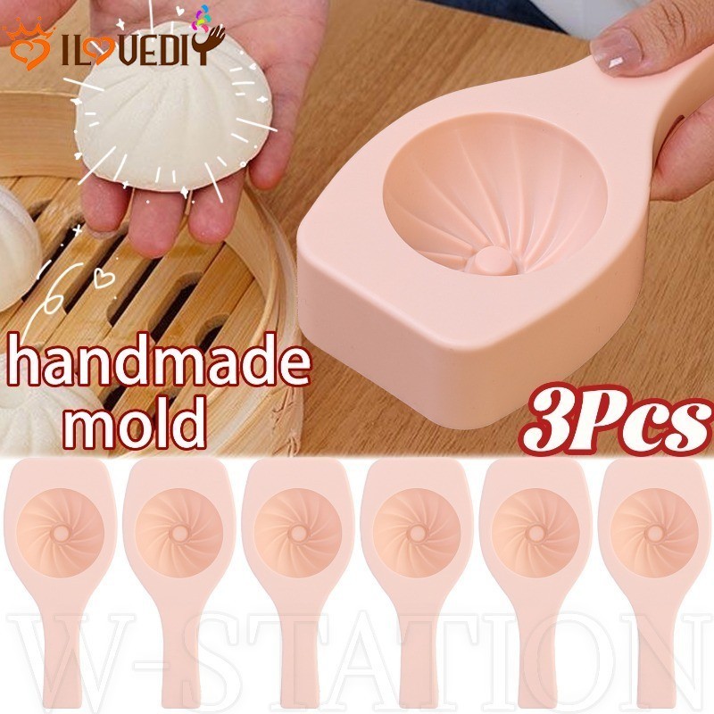 3 ชิ้นขนมขนมปังยัดไส้ DIY Mould - Baking Make Tool - มือถือ, ประหยัดแรงงาน, นํากลับมาใช้ใหม่, แบบพกพา - Gadgets Home Kitchen - Handmade Pastry Bun Making Mould [3-5 วันมาถึง]