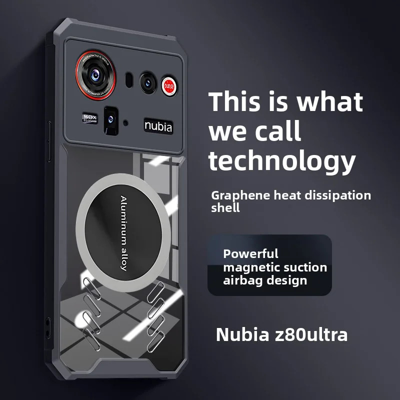 สําหรับ ZTE Nubia Z80 Ultra กรณี Hard ความร้อนกันกระแทกแม่เหล็กป้องกันปกหลังสําหรับ Nubia Z80Ultra เ