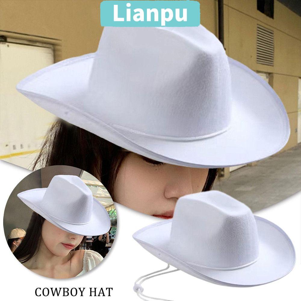 LIANPU หมวกคาวบอยสำหรับงานปาร์ตี้ เครื่องประดับคอสเพลย์คาวบอย และหมวกฟูกสำหรับวันเกิด