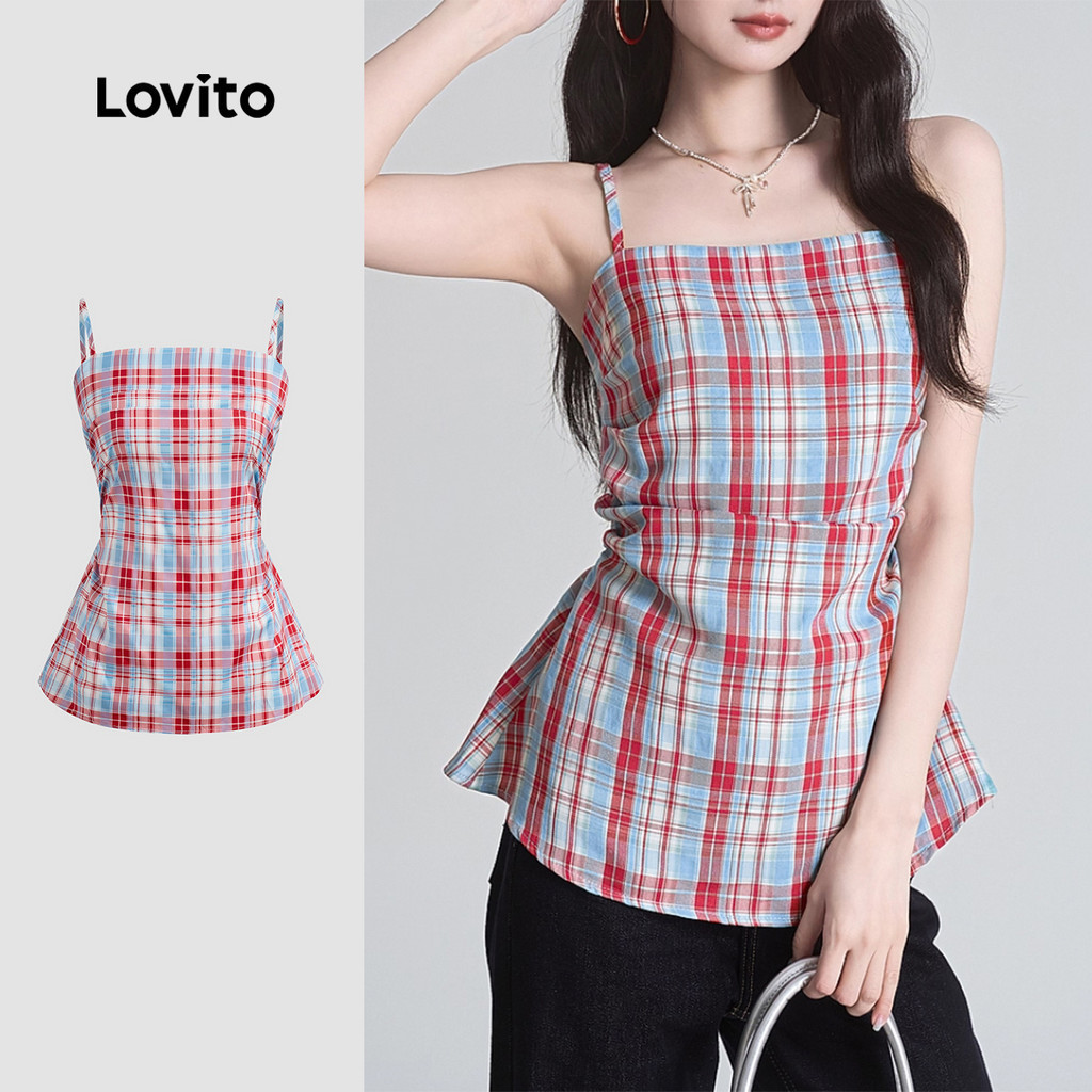 Lovito เสื้อกรุยกรายด้านบนสุดน่ารัก สไตล์เท่และสบายสำหรับฤดูใบไม้ผลิ/ฤดูร้อน สำหรับผู้หญิง L139AD283