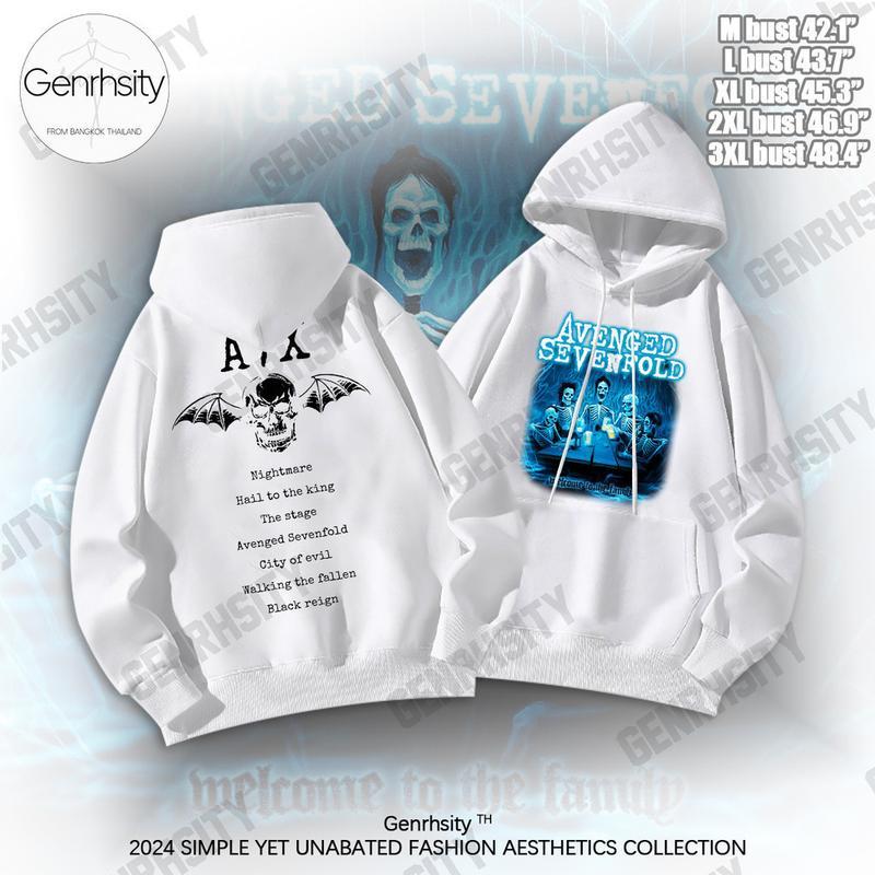 เสื้อฮู้ด A7x เสื้อกันหนาวลําลอง มีฮู้ด ผ้าฝ้าย ลาย Hoodie Y2k Avenged Sevenfold สําหรับผู้ชาย ผู้หญ