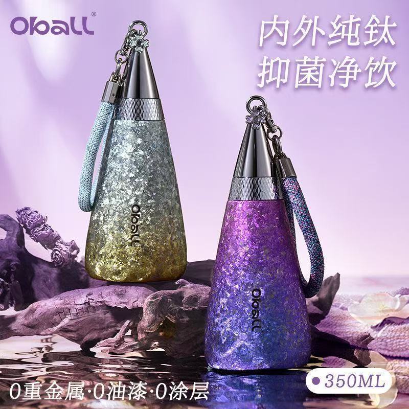 Oball Pure Titanium Thermos Cup Goddess Thermos Cup Girls High-value Straw Water Cup ของขวัญสไตล์ใหม