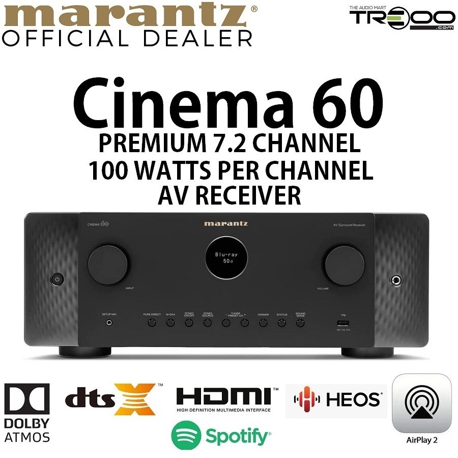Marantz Cinema 60 MultiRoom Bluetooth/WiFi/Ethernet Network Streamer & 9.4 Channel 8K HiFi AV Receiv