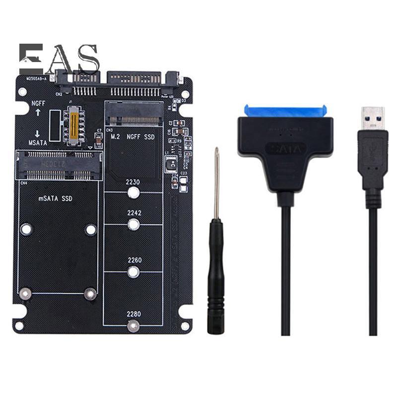 [EA] M2 อะแดปเตอร์ USB M.2 NGFF ถึง SATA อะแดปเตอร์ MSATA เป็น USB SATA 3.0 Converter ภายนอก mSATA m.2 NGFF ถึง SATA3 อะแดปเตอร์ USB Riser Board TH