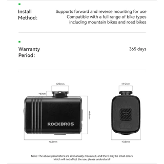 【TH Delivery】ROCKBROS ไฟหน้าจักรยาน 1000LM ไฟมุมกว้าง ใช้งานได้ทั้ง MTB และจักรยานเสือหมอบ