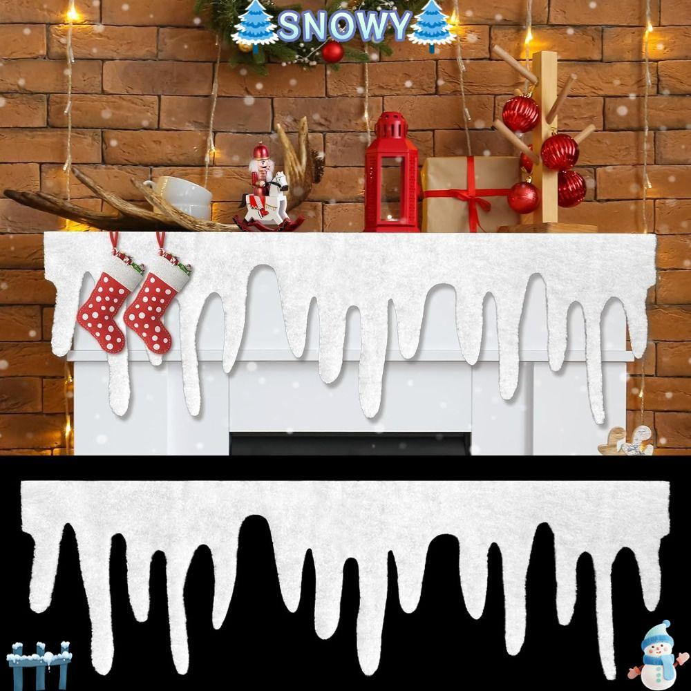 SNOWY คริสต์มาสหิมะผ้าห่ม,สําหรับคริสต์มาสตกแต่งวันหยุดตกแต่งคริสต์มาสปลอมหิมะผ้าห่ม,โพลีเอสเตอร์ไม่ง่ายที่จะเปลี่ยนรูปนุ่มปุยน้ําแข็งหิมะตาราง Runner