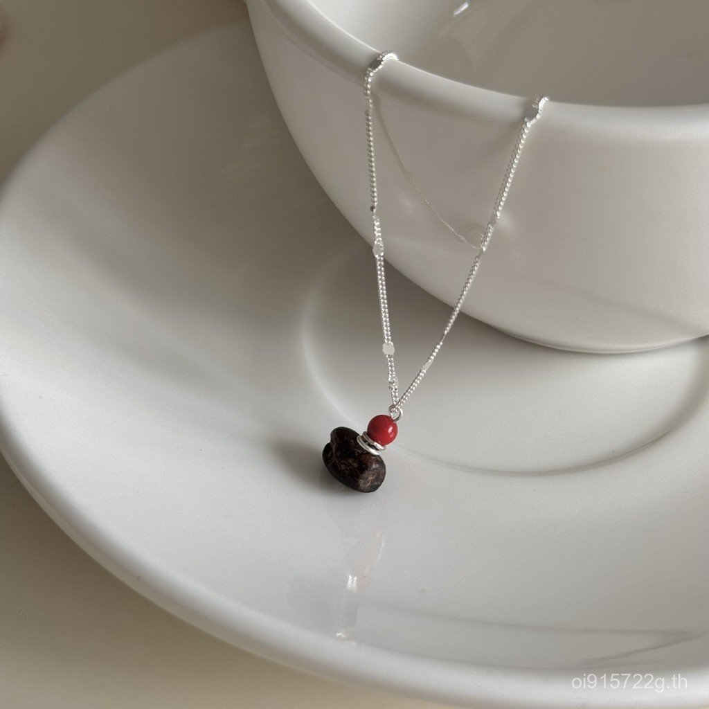 ออกแบบ Classy Clavicle Chain ขวดน้ําหอม Sea Bamboo ไม้กฤษณาสไตล์จีนสร้อยคอสไตล์จีนใหม่ S925 เงิน "ไม