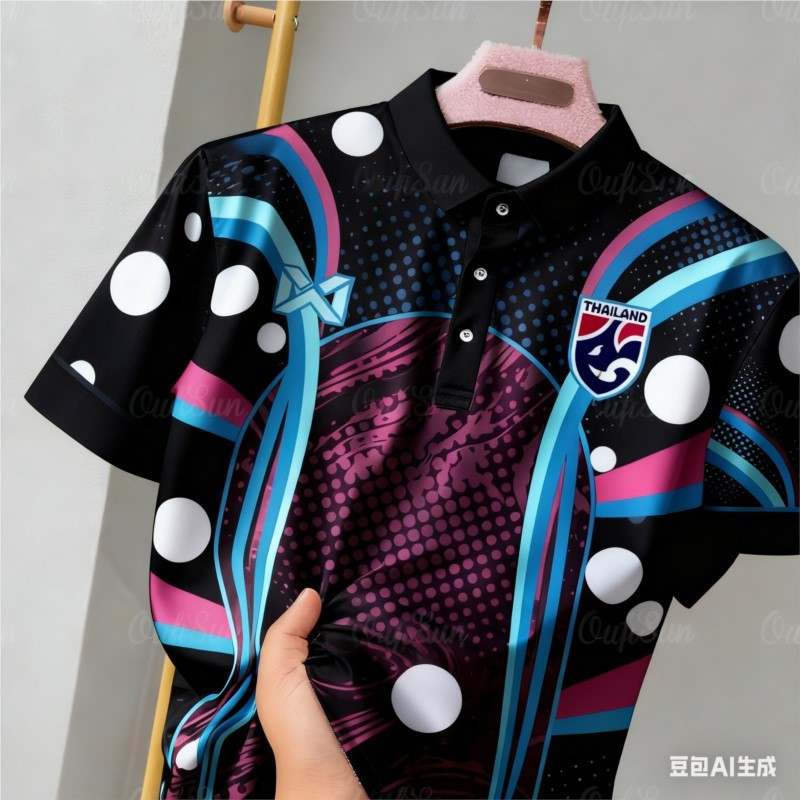 เสื้อโปโลผู้ชายสไตล์มินิมอล สีดำ รูปที่ 7