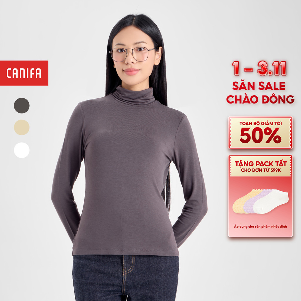 เสื้อระบายความร้อนคอเต่าผู้หญิง CANIFA 6IT24W007