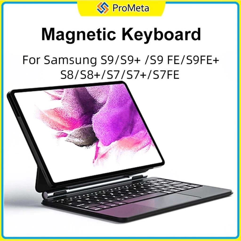 คีย์บอร์ดบลูทูธไร้สาย ไฟแบ็คไลท์ แม่เหล็ก สําหรับ Samsung Tab S11 S10 FE+ 13.1 S10 lite S9 FE S8 S7 Plus S8+ S10+12.4