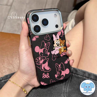 เคสไอโฟน17 สำหรับ iPhone 17 AIR 15 16 14 12 11 Pro Max 15 14 16 Plus XR X XS SE2 SE3 เคส TPU นุ่มลายหนังหมีมินนี่น่ารัก