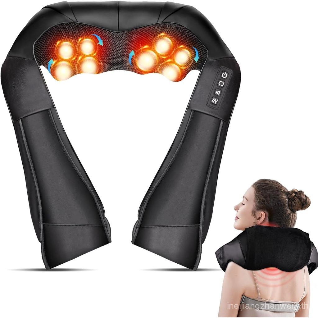 Joyset Shiatsu เครื่องนวดคอและหลังด้วยความร้อน,เครื่องนวดไหล่ไฟฟ้าสําหรับบรรเทาอาการปวดเนื้อเยื่อลึก
