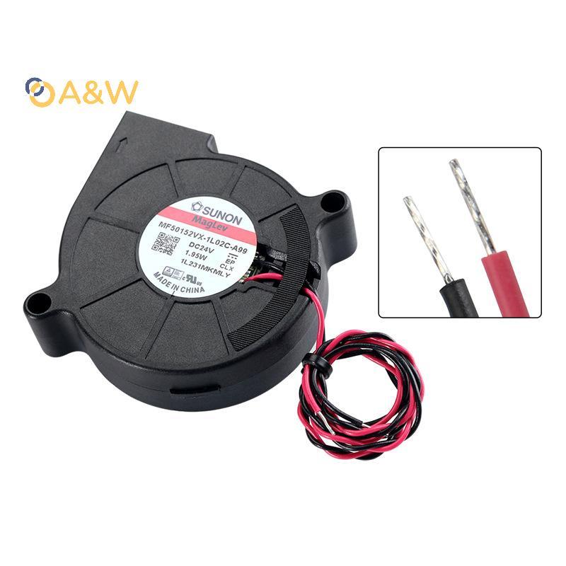 A & W Sunon 3D เครื่องพิมพ์พัดลม 5015 24V 0.41A แบริ่งคู่พัดลมแรงเหวี่ยง DC Cooling Turbo พัดลม 5015