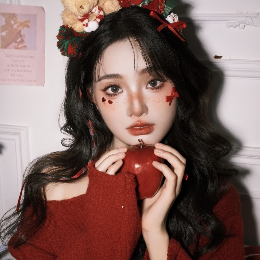 ขายร้อน#圣诞节蝴蝶结粉色红色爱心可爱kitty Face Eye Rhinestone เครื่องประดับแต่งหน้า Stick Diamond lx