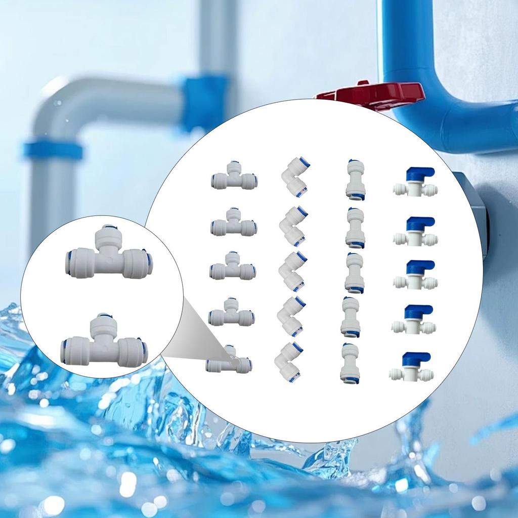 [Lszcx6l] 1/4 นิ้ว Od Quick Connect Push in to Connect บอลวาล์วทดแทน + T + L + i Combe สําหรับข้อต่อ