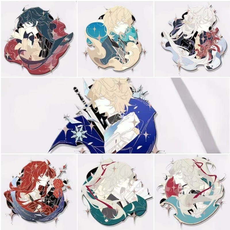 7 ชิ้นเกม Jing Yuan Gepard Landau Blade Argenti Aventurine Kakavasha Pins อะคริลิค Breastpin Badge เ
