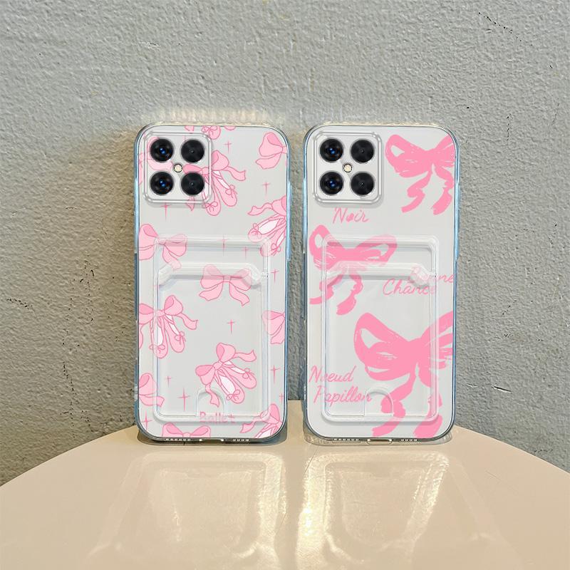 ผู้ถือบัตรสําหรับ Honor X5B X6A X6B 4G X7 4G X7A 4G X7B X7C X8A 4G X8B X8C 4G Lina โบว์สีชมพูกันกระแ