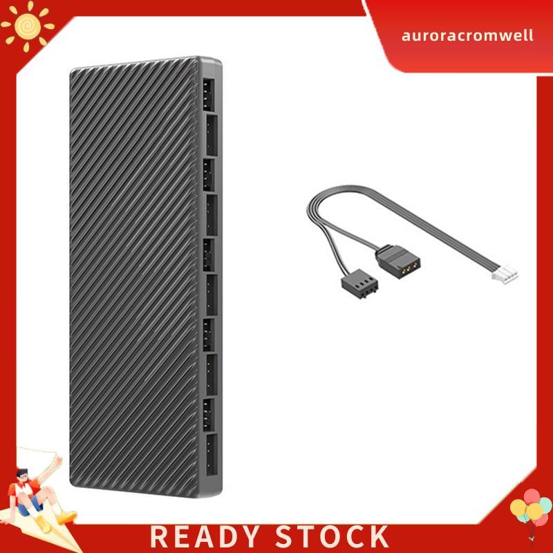 In StockA ARGB/PWM Hub Dual 10 พอร์ตขยาย ARGB Controller 2 in 1 พัดลม HUB Adapter สําหรับกรณีพัดลม A