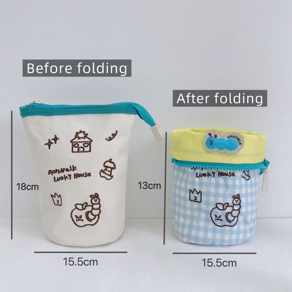 MUKUKU กระเป๋าเครื่องเขียนพกพา ผ้าคอตตอนลายน่ารัก ใช้ใส่ดินสอหรือเครื่องสำอางได้ - รูปที่ 7