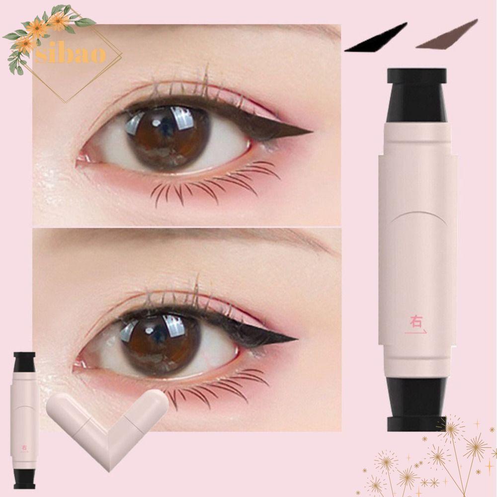 SIBAO Eye Liner Stamp, กันน้ํา Quick Dry Eyeliner Stamp, สีดําใช้งานง่าย Long Lasting Eyeliner Stamp