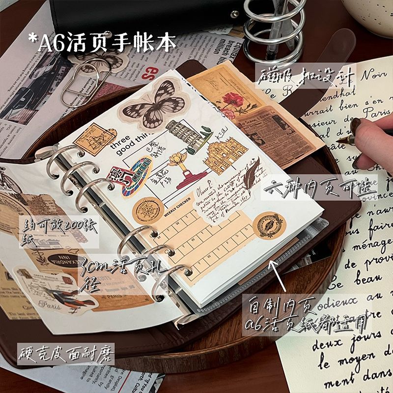 สมุดโน๊ต A6 กระดาษแน่น สมุดบันทึก A6 สมุดบันทึก A6 สมุดโน๊ตแยกหน้าถอดได้ สมุดบันทึกสวยงาม แม่เหล็กแร