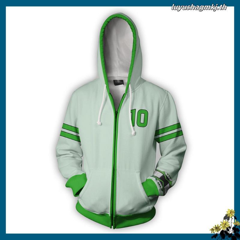 Ben10 Zipper Hoodie เสื้อพิมพ์ดิจิตอล เสื้อแจ๊กเก็ตเสื้อกันหนาว unisex