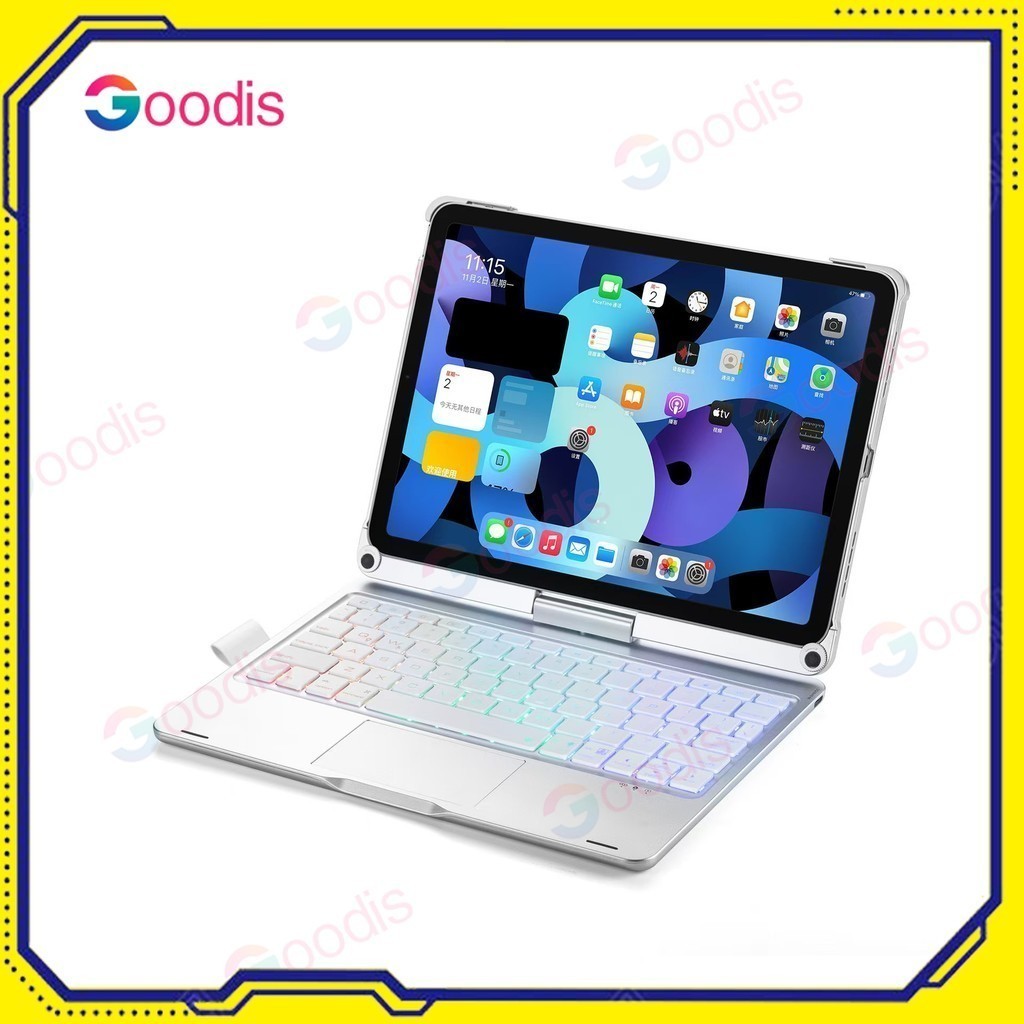 เคสคีย์บอร์ด IPad Keyboard Case 360° หมุนได้ สำหรับ Mini6 7 Air8 4 5 6 10.9 11th A16 Pro 11 13 12.9 10.2 10.5 ไฟแบ็คไลท์
