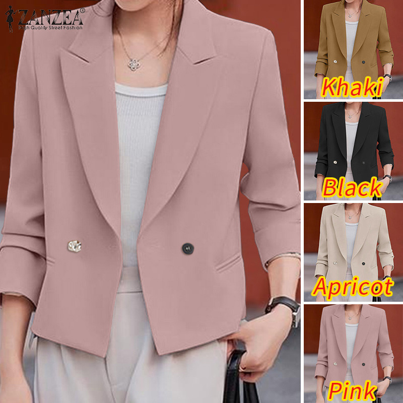 ZANZEA เสื้อเบลเซอร์ผู้หญิง แขนยาวปุ่มขึ้น สไตล์เกาหลี สำหรับการทำงานและโอกาสพิเศษ