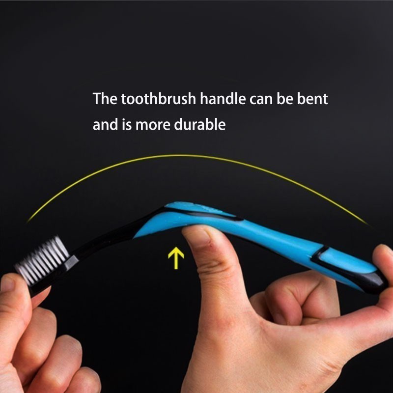 [5/10/20ชิ้น]แปรงสีฟันผู้ใหญ่ ขนนุ่มพิเศษ ด้ามจับยาง ทำความสะอาดลึก สีน้ำเงิน - รูปที่ 4