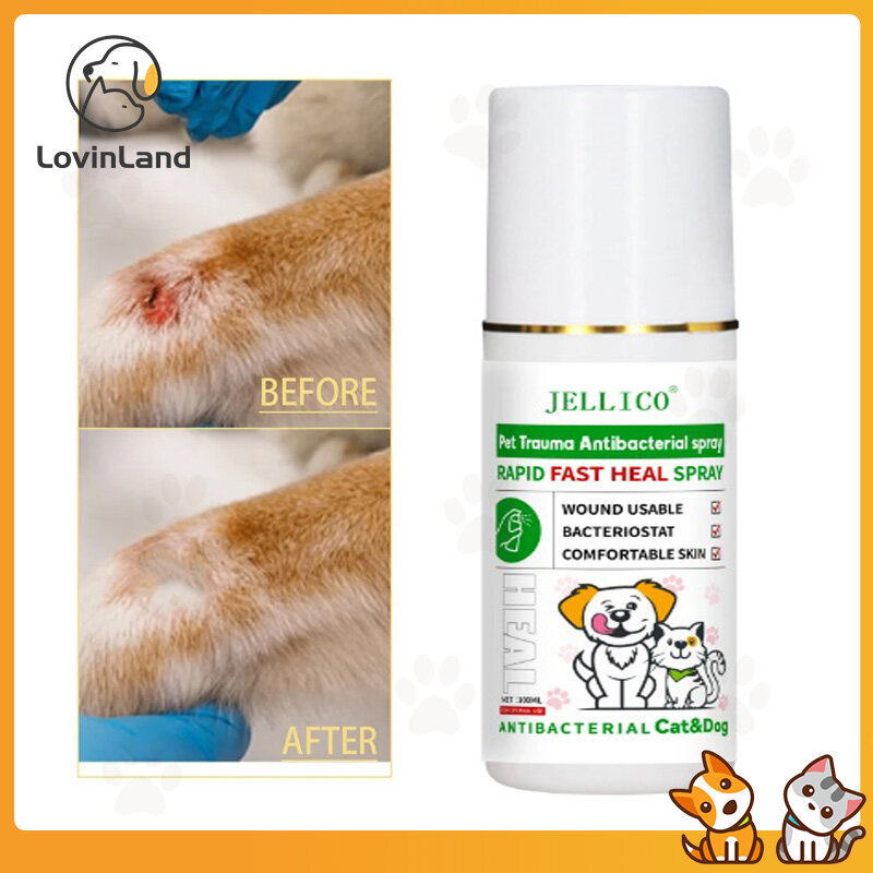 Lovinland Wound Spray for Dog Wound Care เพื่อทําความสะอาดตัดขูดจุดร้อนซ่อมแซมผิวและส่งเสริม Healing