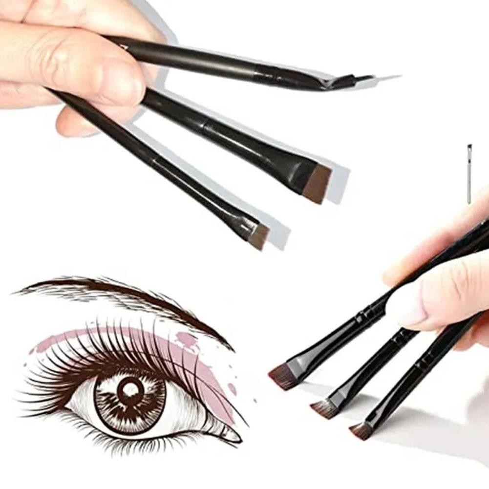 WUMI ใบมีดเฉียงหัวเรียวขนแปรงอายไลเนอร์แปรงแบบพกพา Eyebrow Eyeliner เครื่องมือความงามแปรง V6c8 WUMI