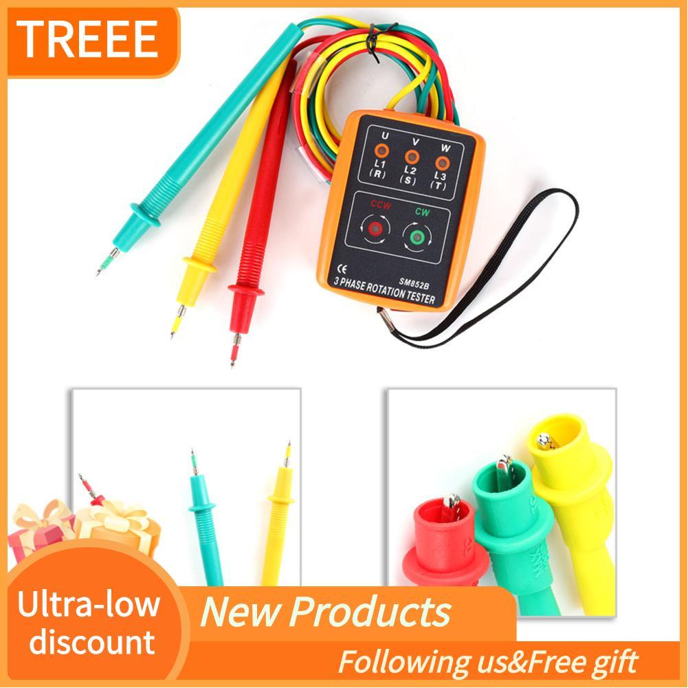 Treee Treee 1 ชุดเครื่องทดสอบลำดับแบบพกพา -852B 60V-600V AC 3-Phase Order Rotation Indicator 20Hz-40