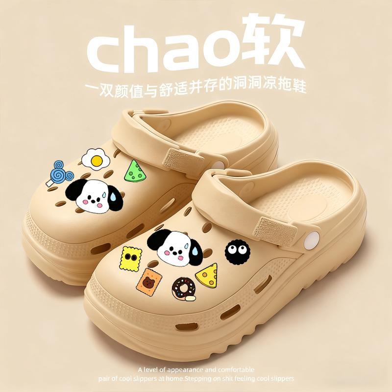 รองเท้าแตะหัวโต พื้นนิ่มกันลื่น กันน้ำ ทำความสะอาดง่าย ดีไซน์แฟชั่น (มาพร้อมสติ๊กเกอร์รองเท้า) - รูปที่ 4