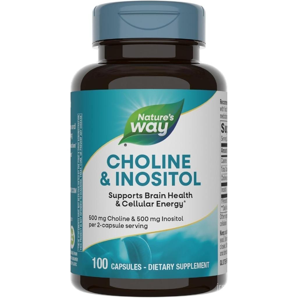 Natures Way Choline & Inositol รองรับสุขภาพสมอง & Cellular Energy*, 500 mg Choline & 500 mg Inositol