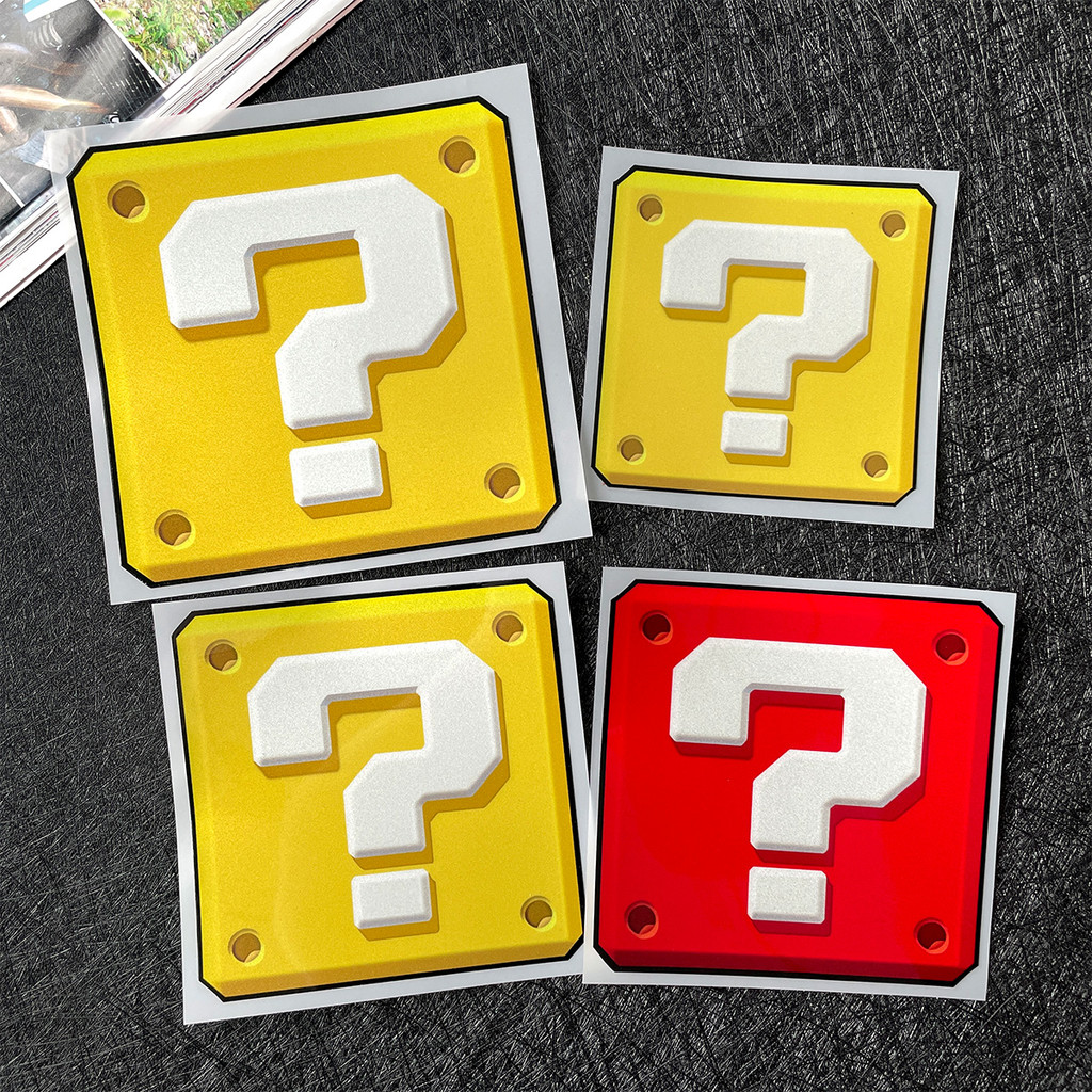 Super Mario Question Mark Sticker Motorcycle Body Waterproof Vinyl Decal
