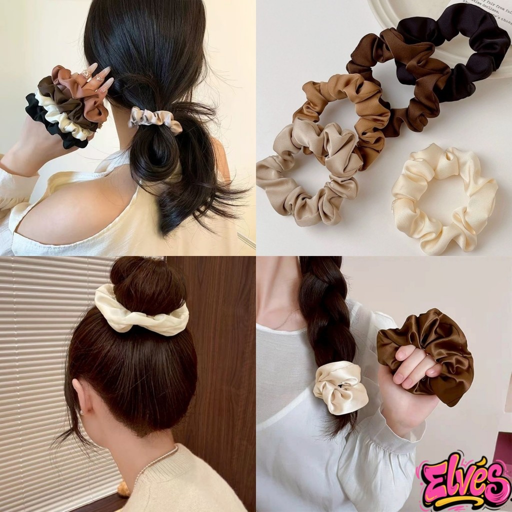 Elves พร้อมส่ง  ยางรัดตัว ผ้าซาติน สไตล์มินิมอลสาวเกาหลี ยืดพอด 9 บาที“VO-47″