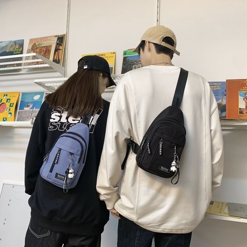 Street Wear Messenger Bag Men Casual Dual-Use Messenger Bag Chest Bag Diagonal Female Shoulder Bagผู